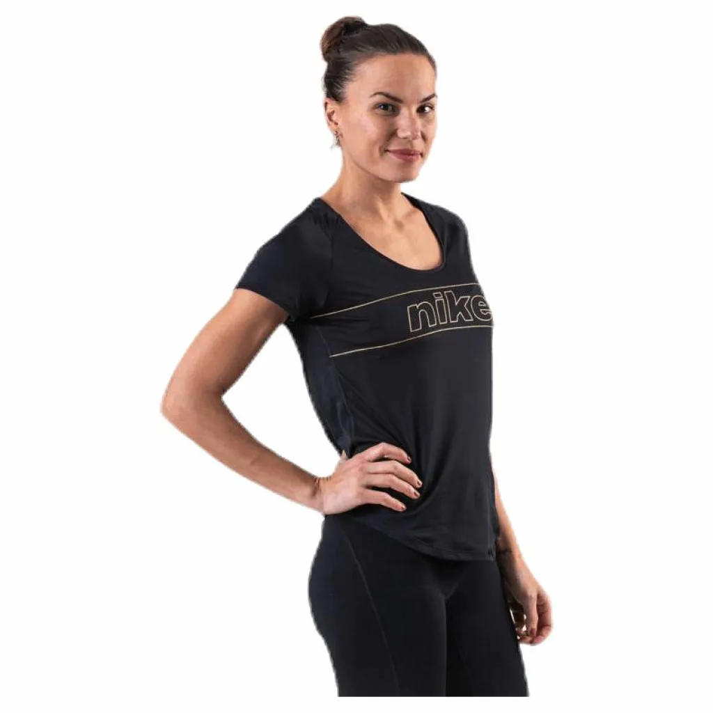 Nike Glam Top SS 10K Black/Gold Svart Sale