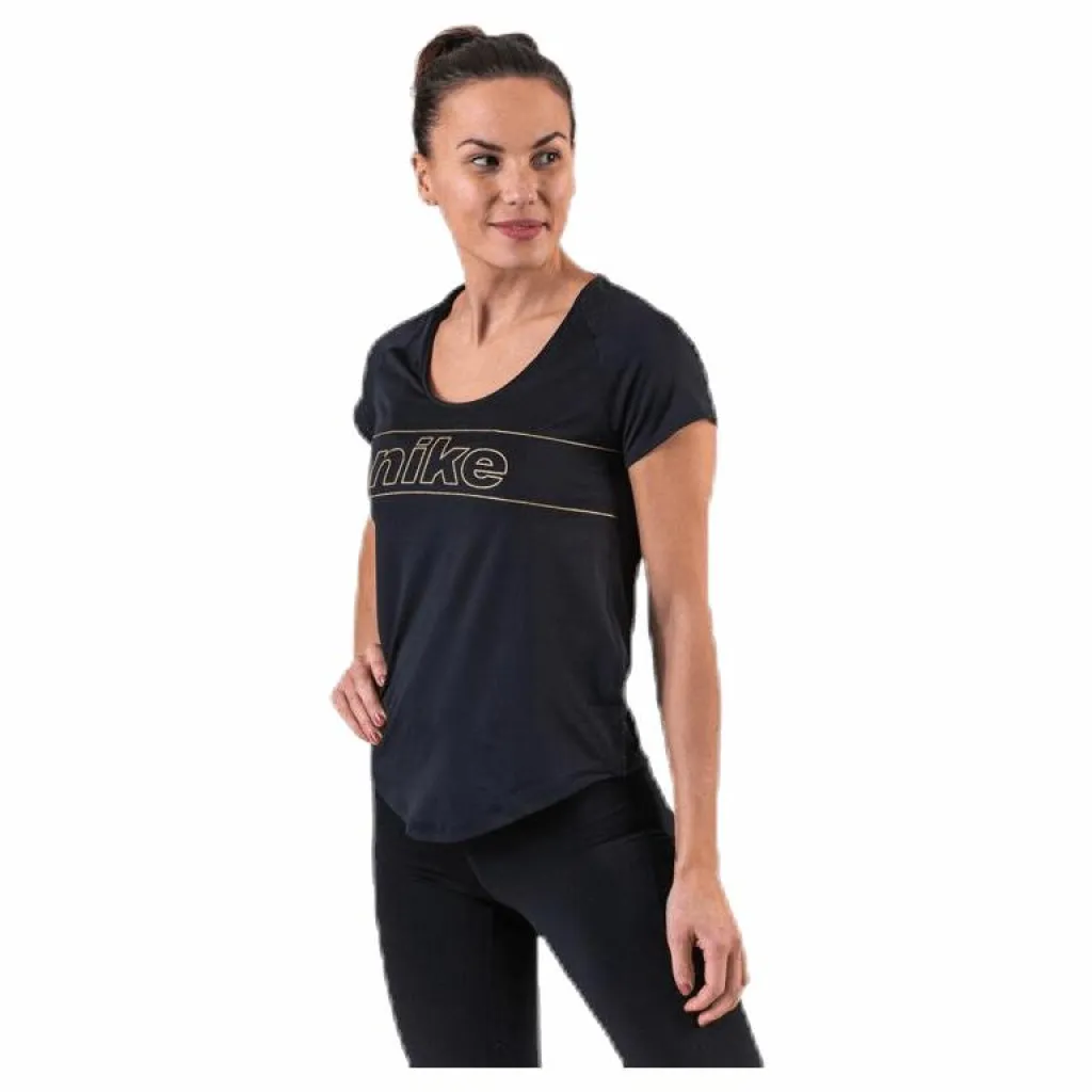 Nike Glam Top SS 10K Black/Gold Svart Sale