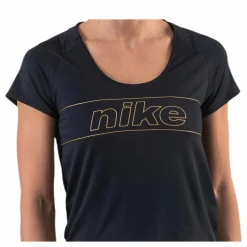 Nike Glam Top SS 10K Black/Gold Svart Sale