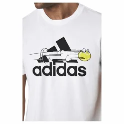 adidas Tennis Graphic Logo T-Shirt White Vit Discount