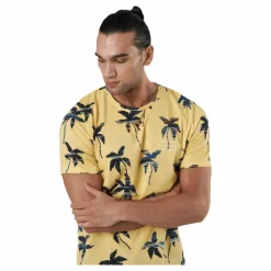 Jack & Jones Hazy Aop Tee Ss Crew Neck Sahara Sun Gul Best