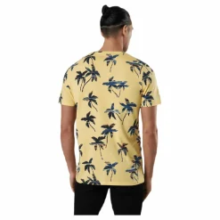 Jack & Jones Hazy Aop Tee Ss Crew Neck Sahara Sun Gul Best