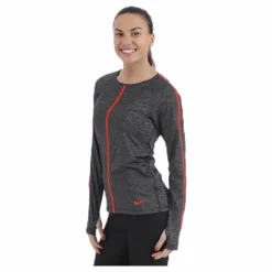 Heather Hypercool Top LS Black*Nike Best