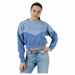 Nike Heritage Fleece Crew Blue Blå Discount