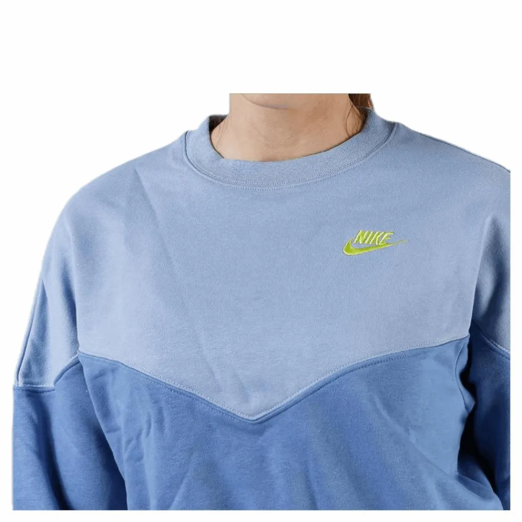 Nike Heritage Fleece Crew Blue Blå Discount