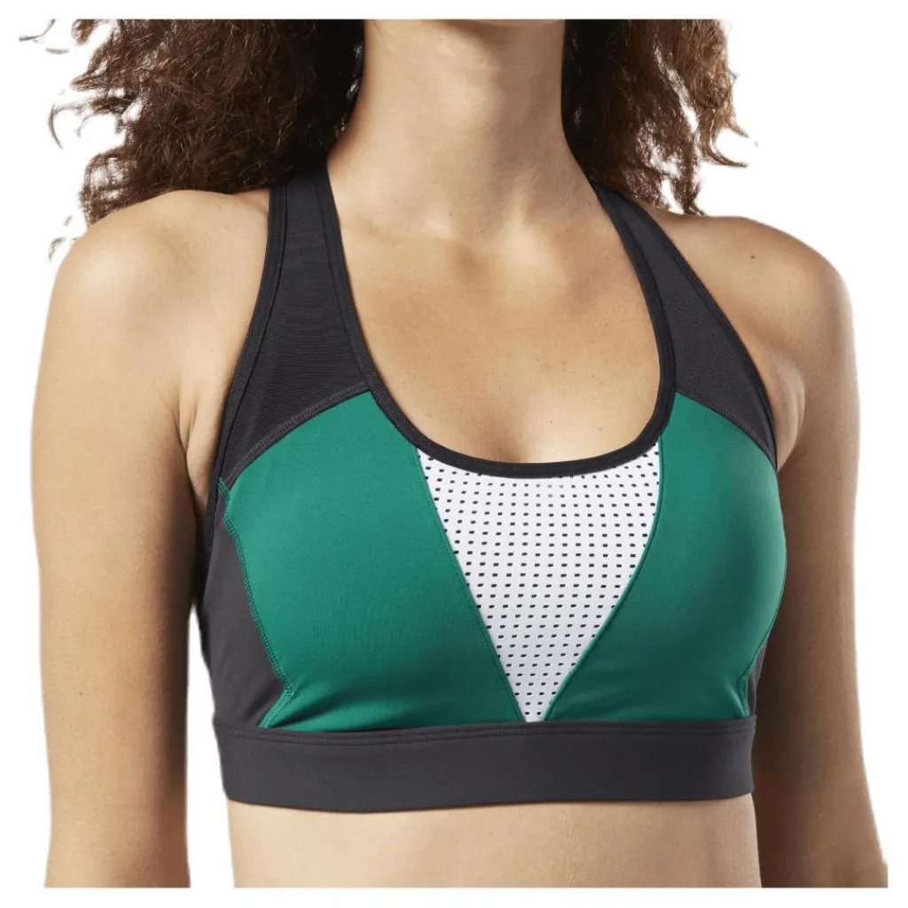 Hero Racer Padded Bra Green/Black*Reebok Hot