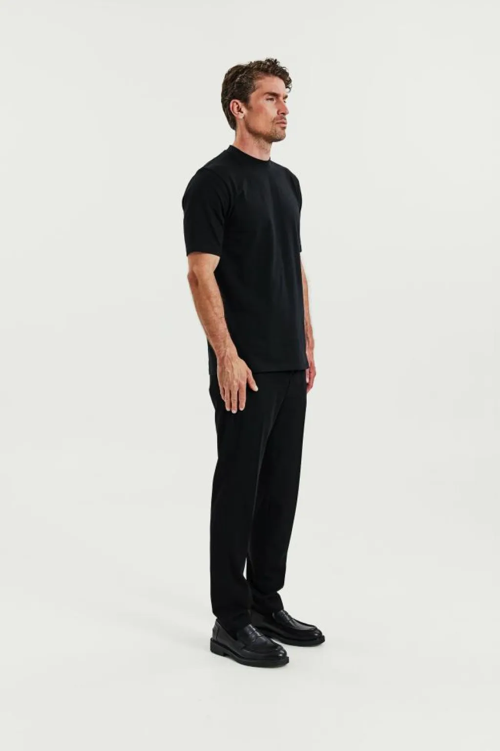 Bread & Boxers High Neck Tee Black New