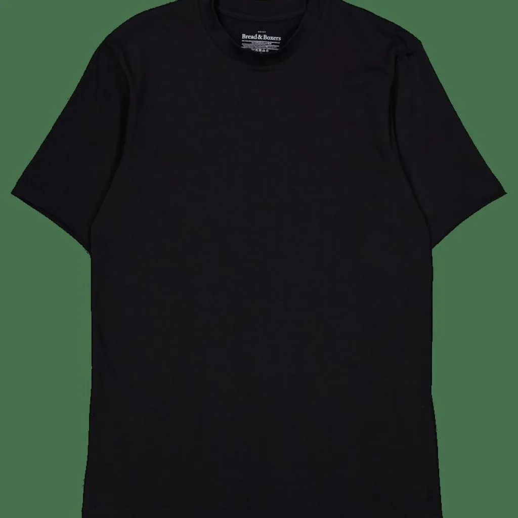 Bread & Boxers High Neck Tee Black New