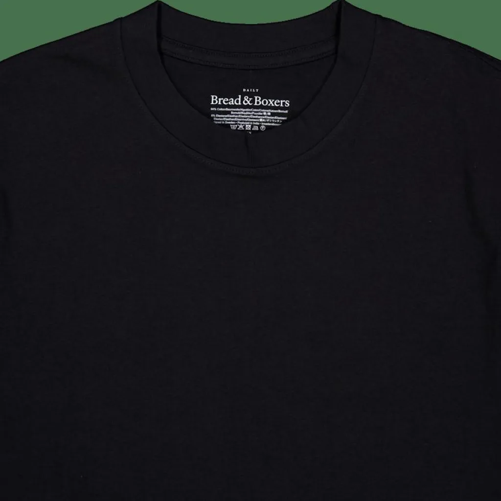 Bread & Boxers High Neck Tee Black New