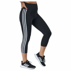 High Rise 3-Stripes 3/4 Sport Tights Black / White*adidas Clearance