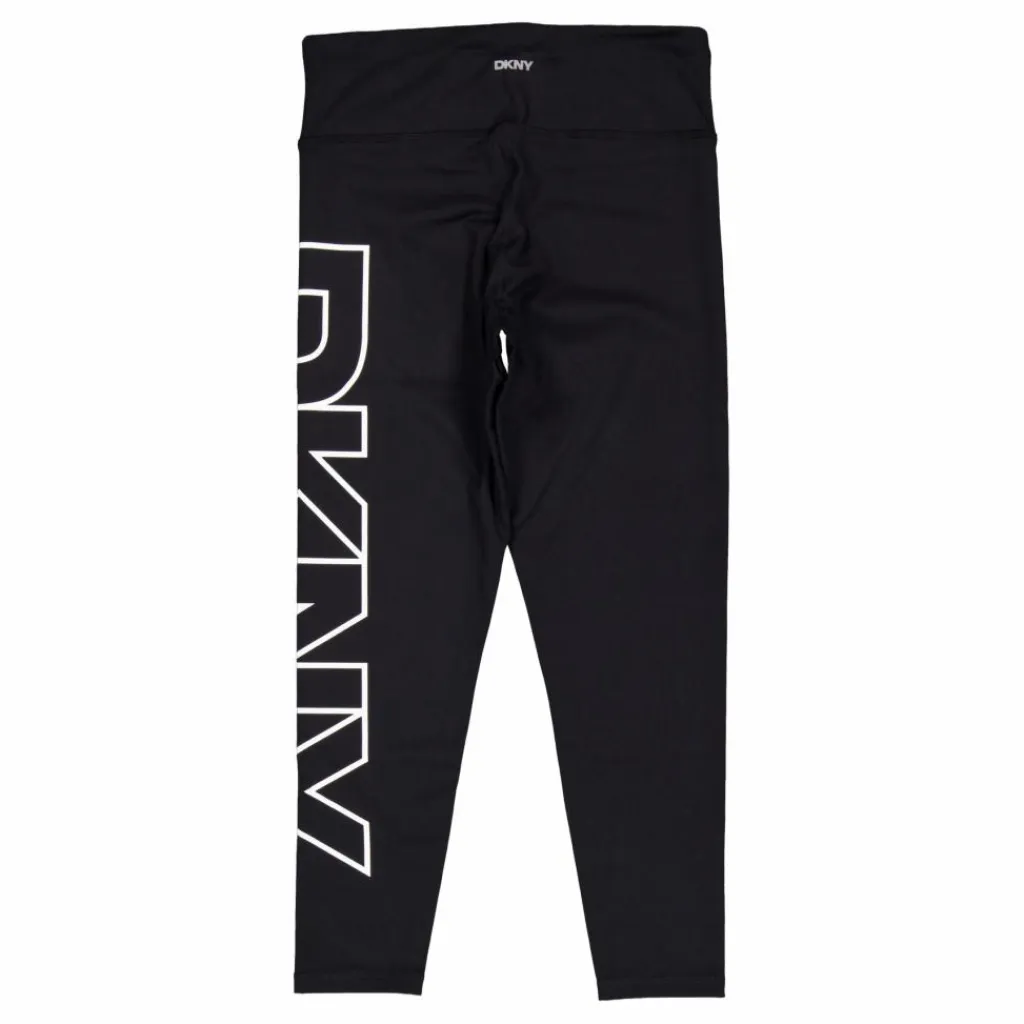 High Waist 7/8 Exploded Logo L Black/ White*DKNY Sport Clearance