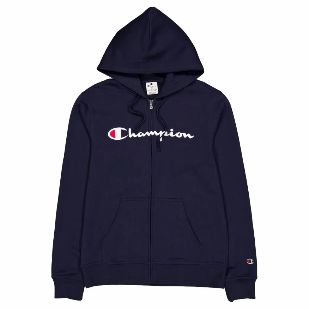 Champion Hooded Full Zip Sweatshirt Sky Captain Blå New