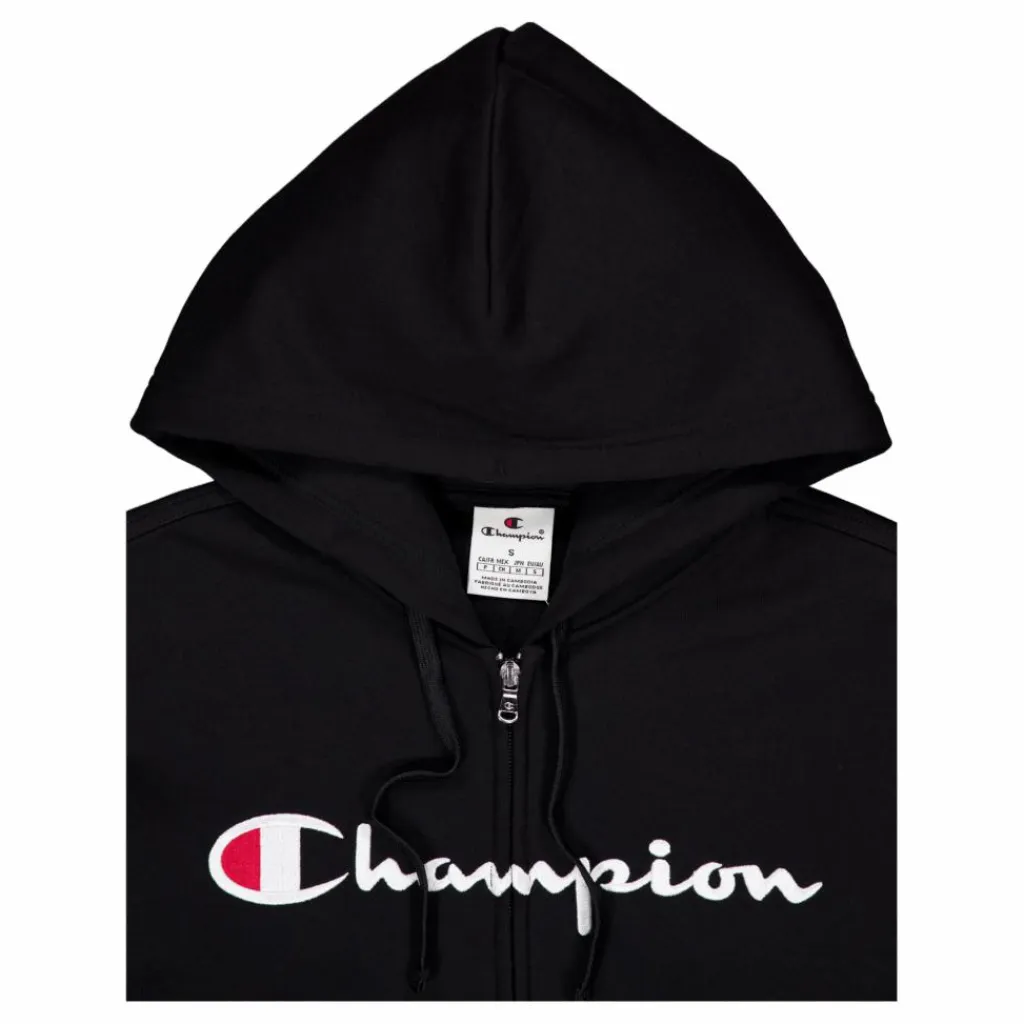 Hooded Full Zip Sweatshirt Black Beauty*Champion Outlet