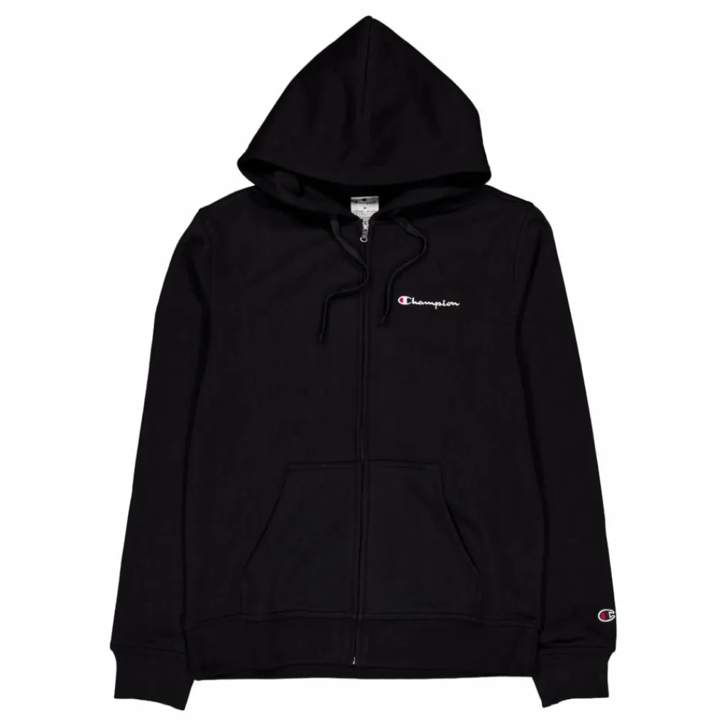 Champion Hooded Full Zip Sweatshirt Black Beauty Svart Sale