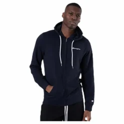 Champion Hooded Full Zip Sweatshirt Blue Blå Hot