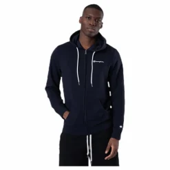 Champion Hooded Full Zip Sweatshirt Blue Blå Hot