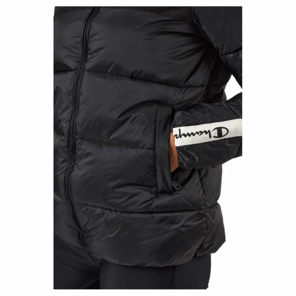 Champion Hooded Polyfilled Jacket Kk001 Svart Hot