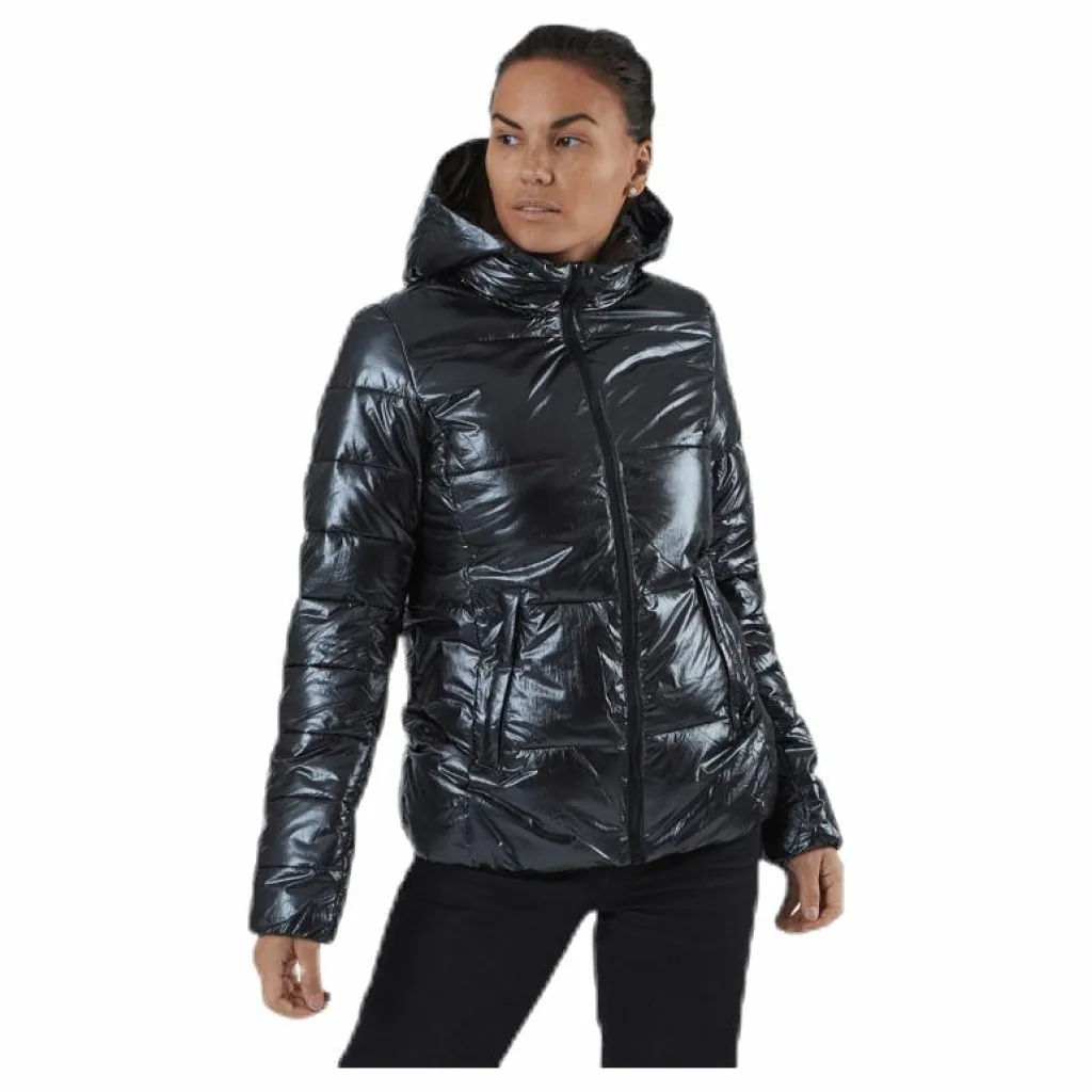 Champion Hooded Polyfilled Jacket Black Svart New