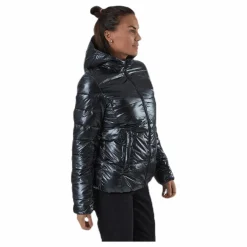 Champion Hooded Polyfilled Jacket Black Svart New