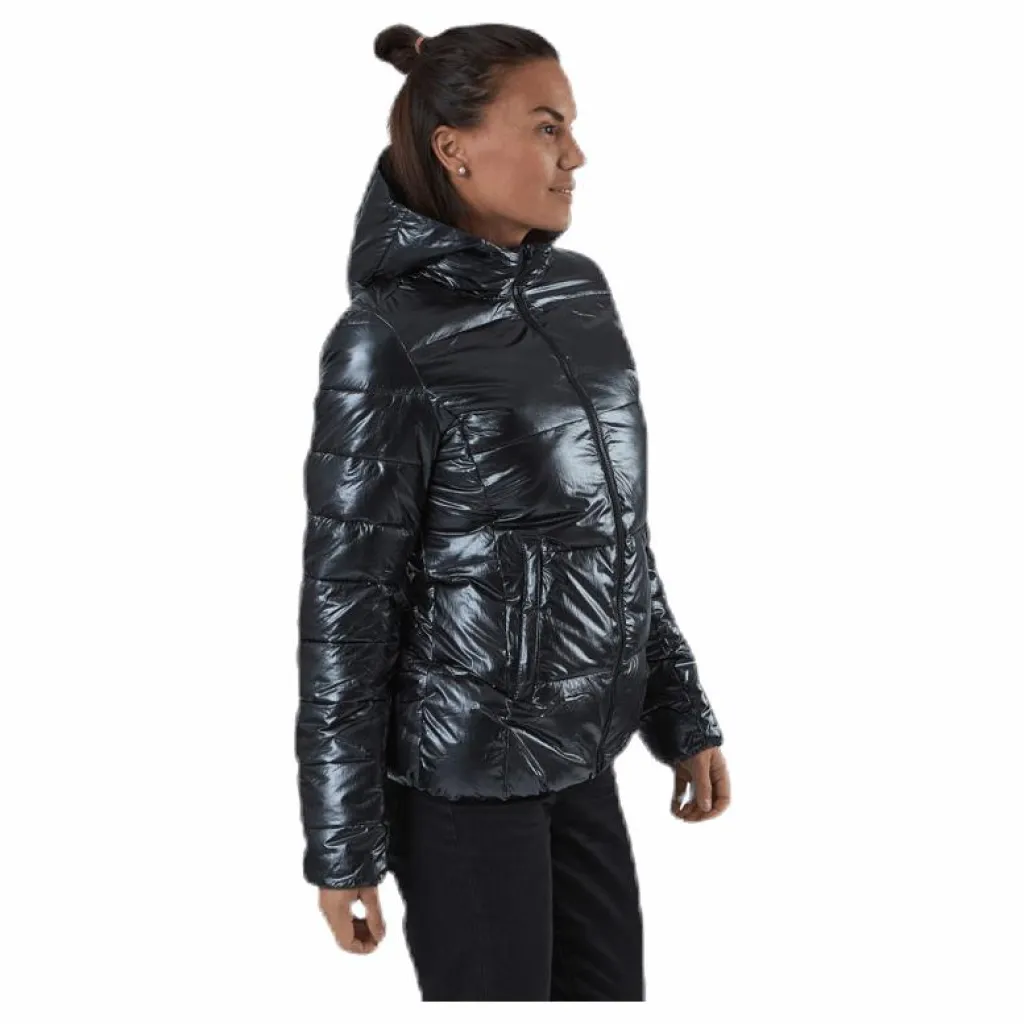 Champion Hooded Polyfilled Jacket Black Svart New