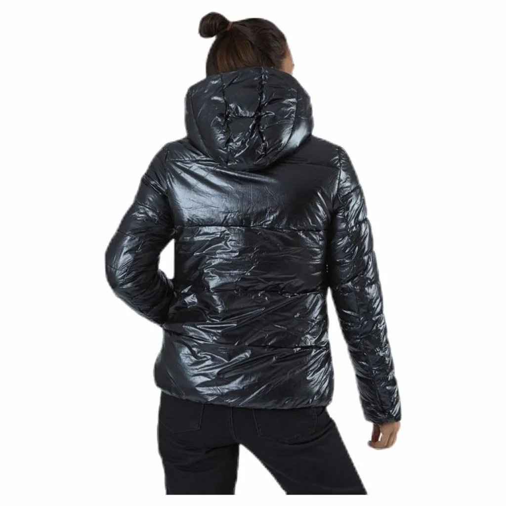 Champion Hooded Polyfilled Jacket Black Svart New
