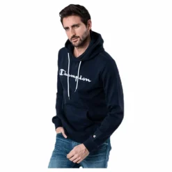 Champion Hooded Sweatshirt Blue Blå Clearance