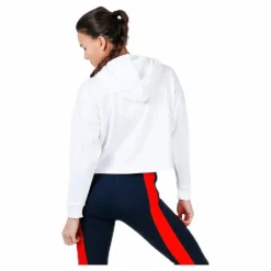 Hoody Cropped Vertical Logo White*Tommy Hilfiger Sport Clearance