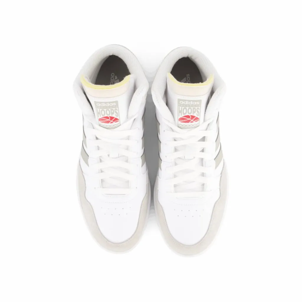 adidas Hoops 3.0 Mid Lifestyle Basketball Classic Vintage Shoes White Vit Hot