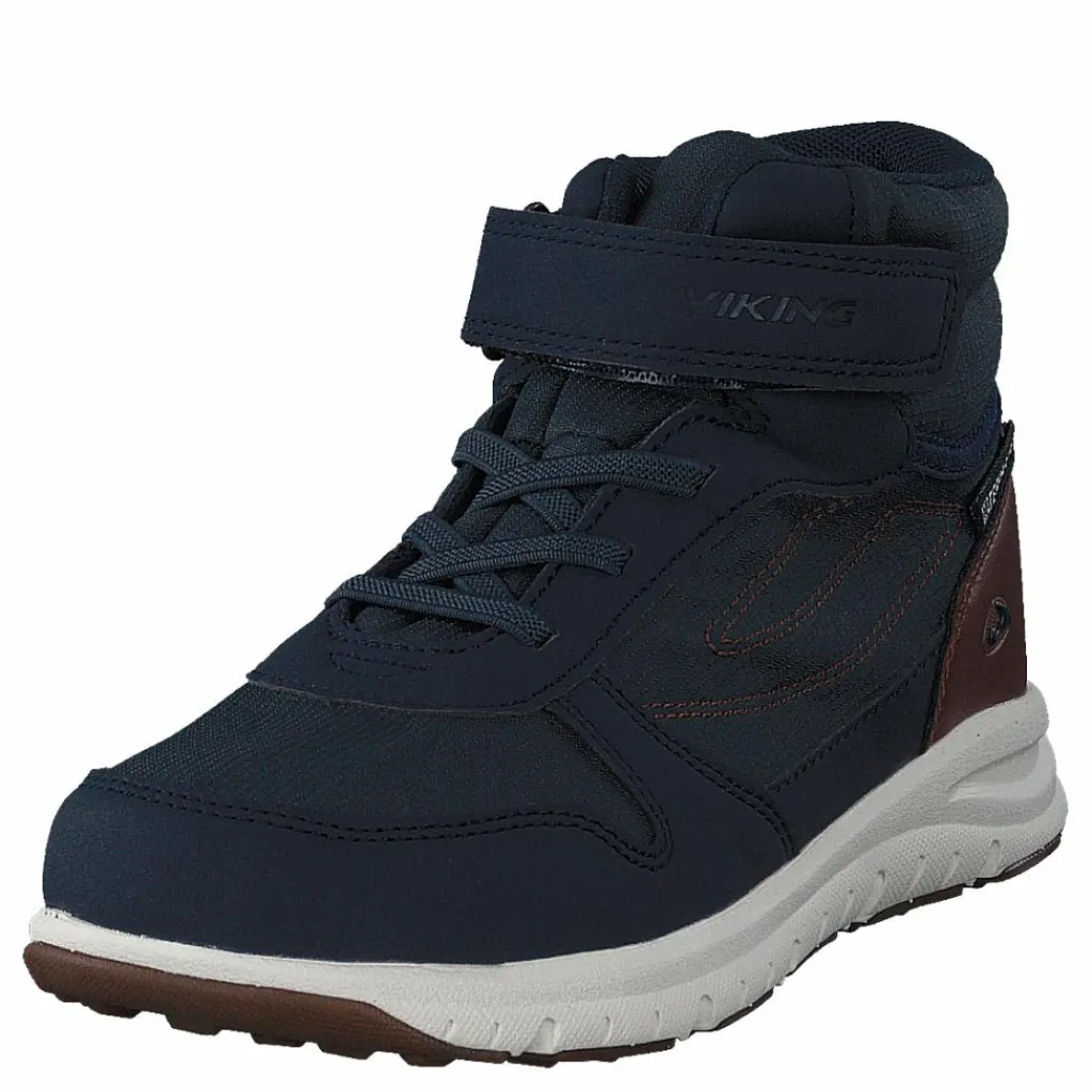 Viking Hovet Mid WP Navy/Cognac Blå New
