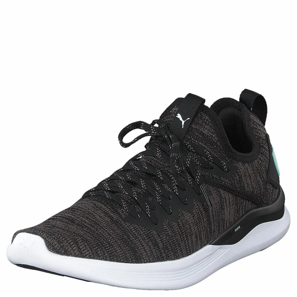 Puma Ignite Flash Evoknit Sr Wn's Black-charcoal Gray-aqua Svart Clearance