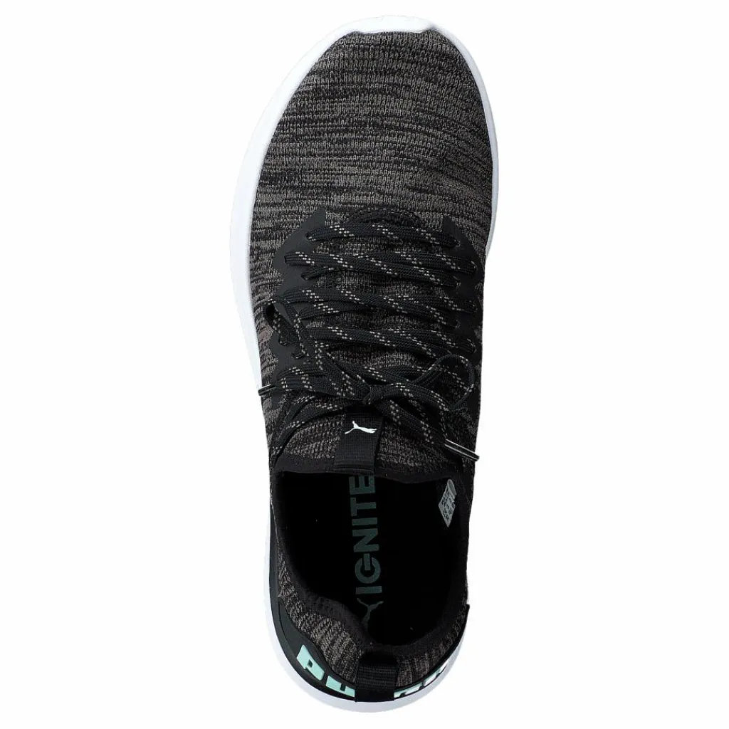Puma Ignite Flash Evoknit Sr Wn's Black-charcoal Gray-aqua Svart Clearance