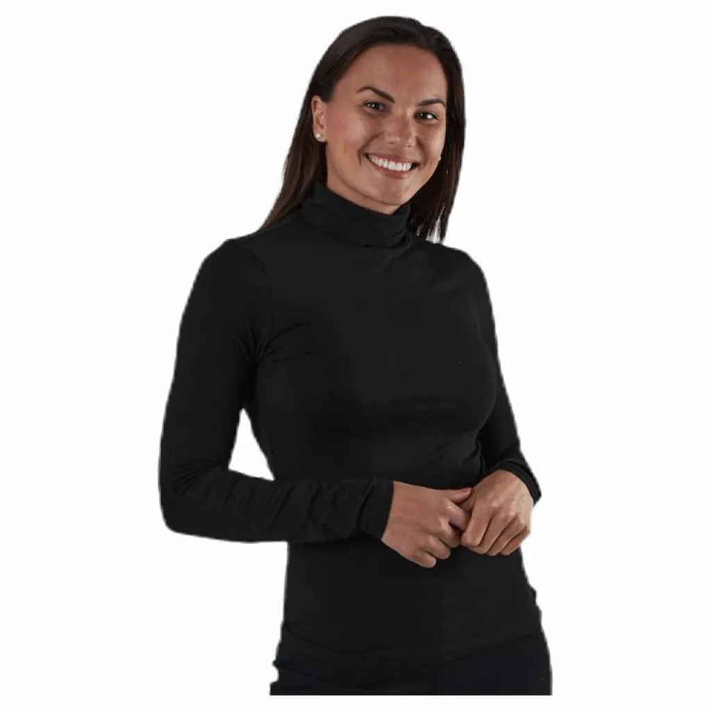 Pieces Irene Ls Rollneck Top Black Svart Hot