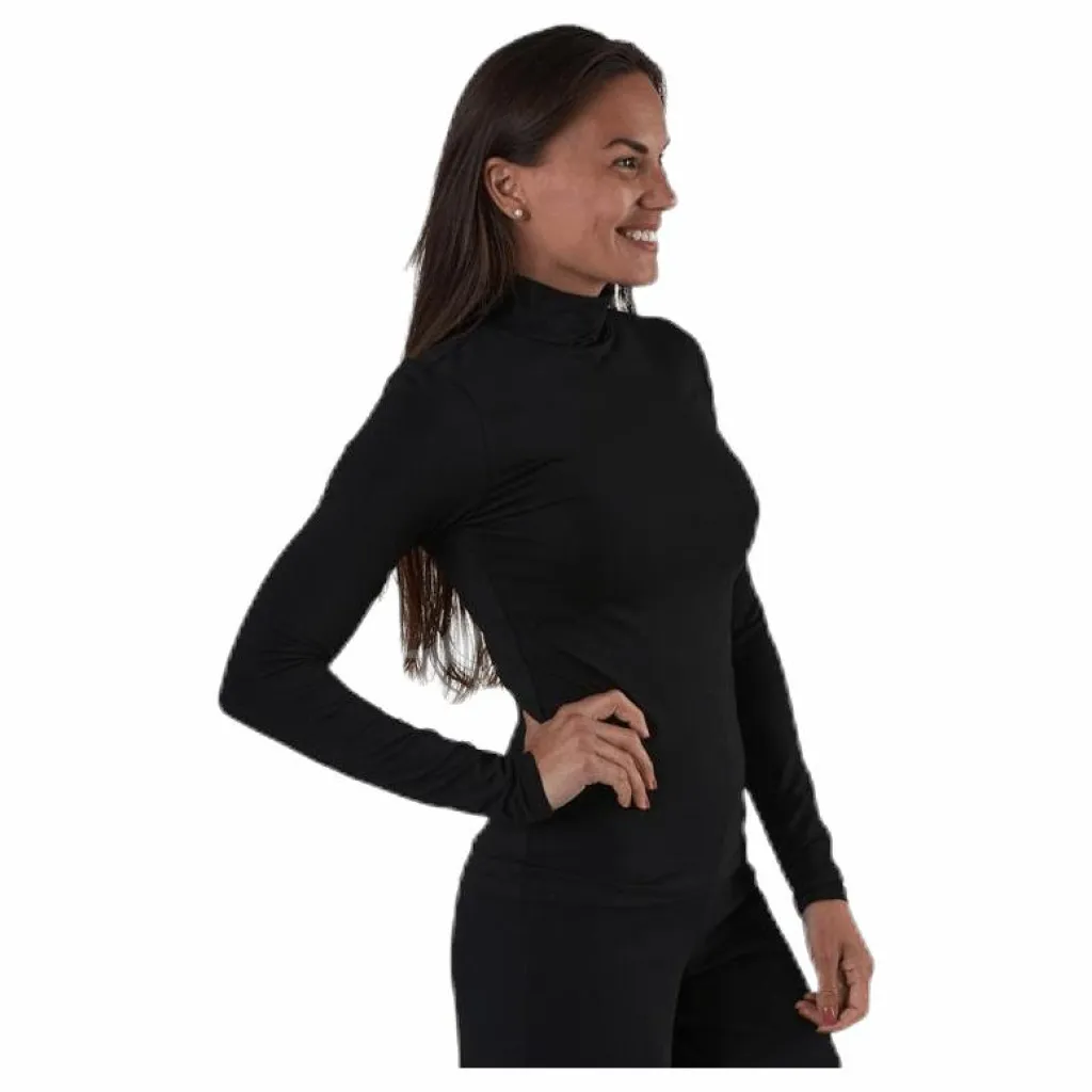 Pieces Irene Ls Rollneck Top Black Svart Hot