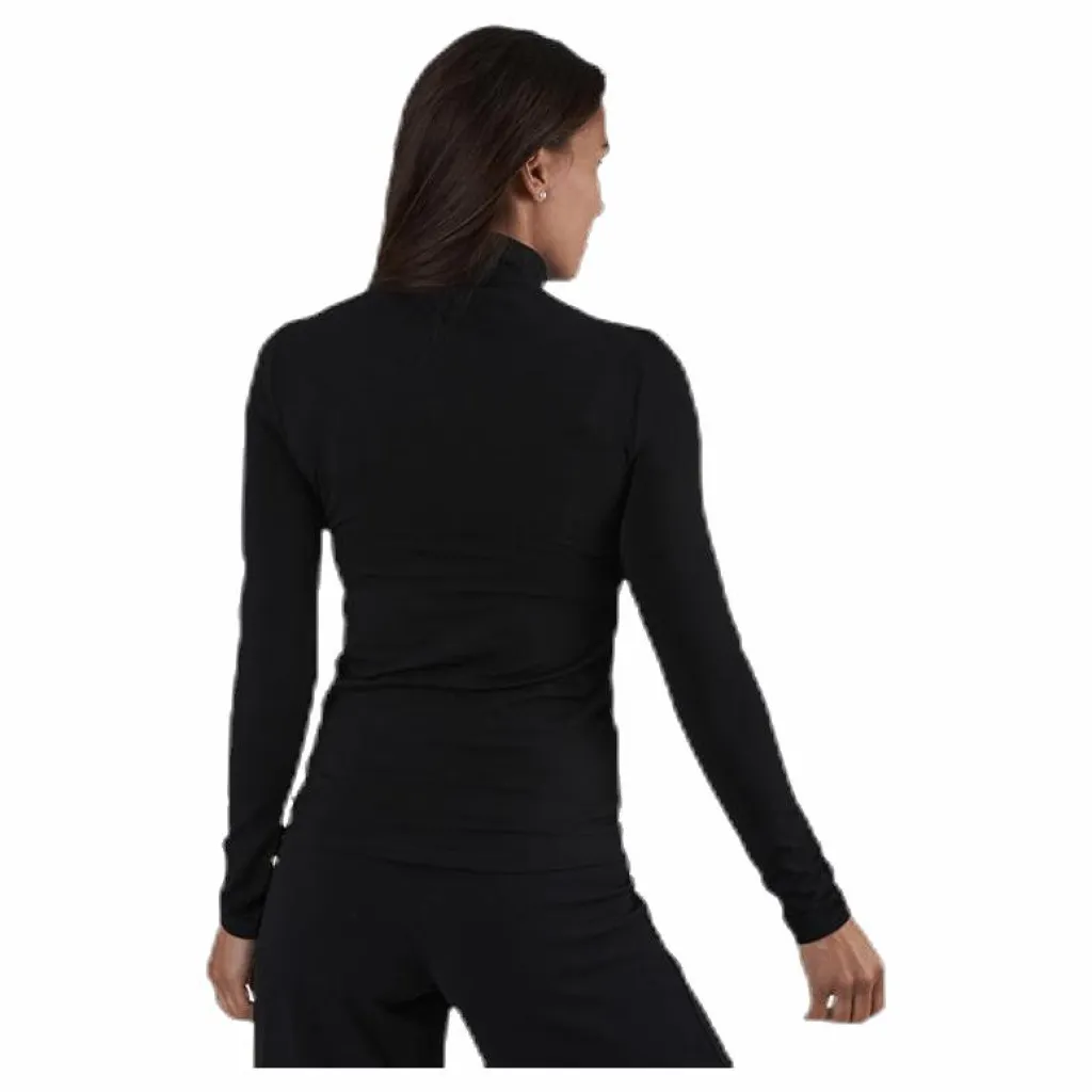 Pieces Irene Ls Rollneck Top Black Svart Hot