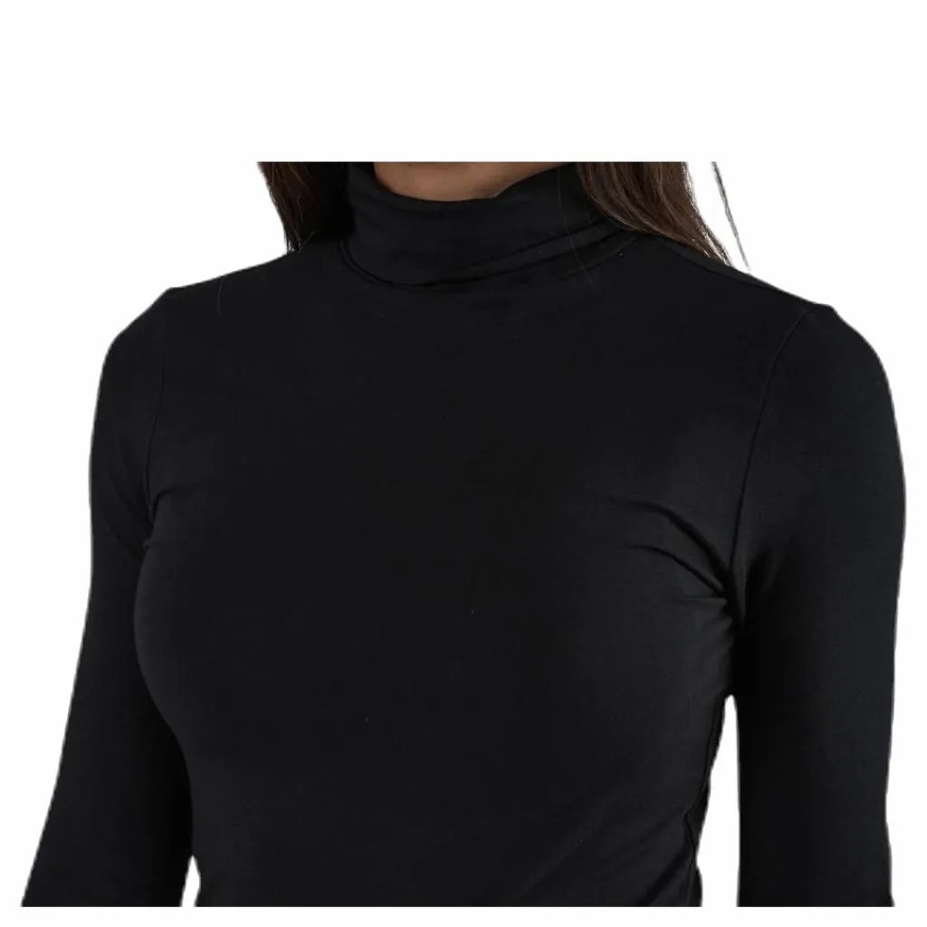 Pieces Irene Ls Rollneck Top Black Svart Hot