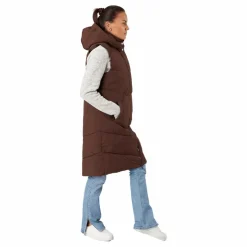 Pieces Jamilla Long Puffer Vest Chicory Coffee Brun Best