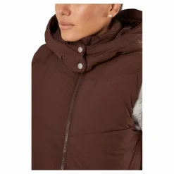 Pieces Jamilla Long Puffer Vest Chicory Coffee Brun Best