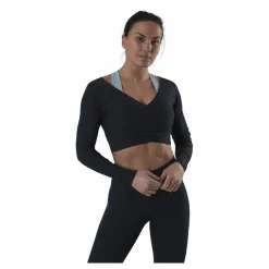 Only Play Jana Ls Train Crop Top Blue Blå Discount