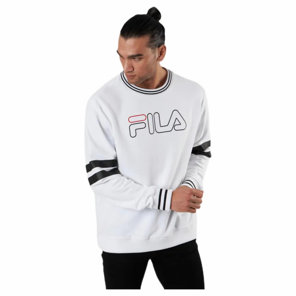 Fila Janek Sporty Crew Sweat White Vit Sale