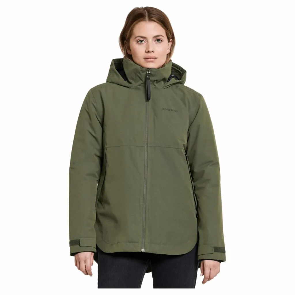 Didriksons Jennie Wns Jkt Deep Green Grå Outlet