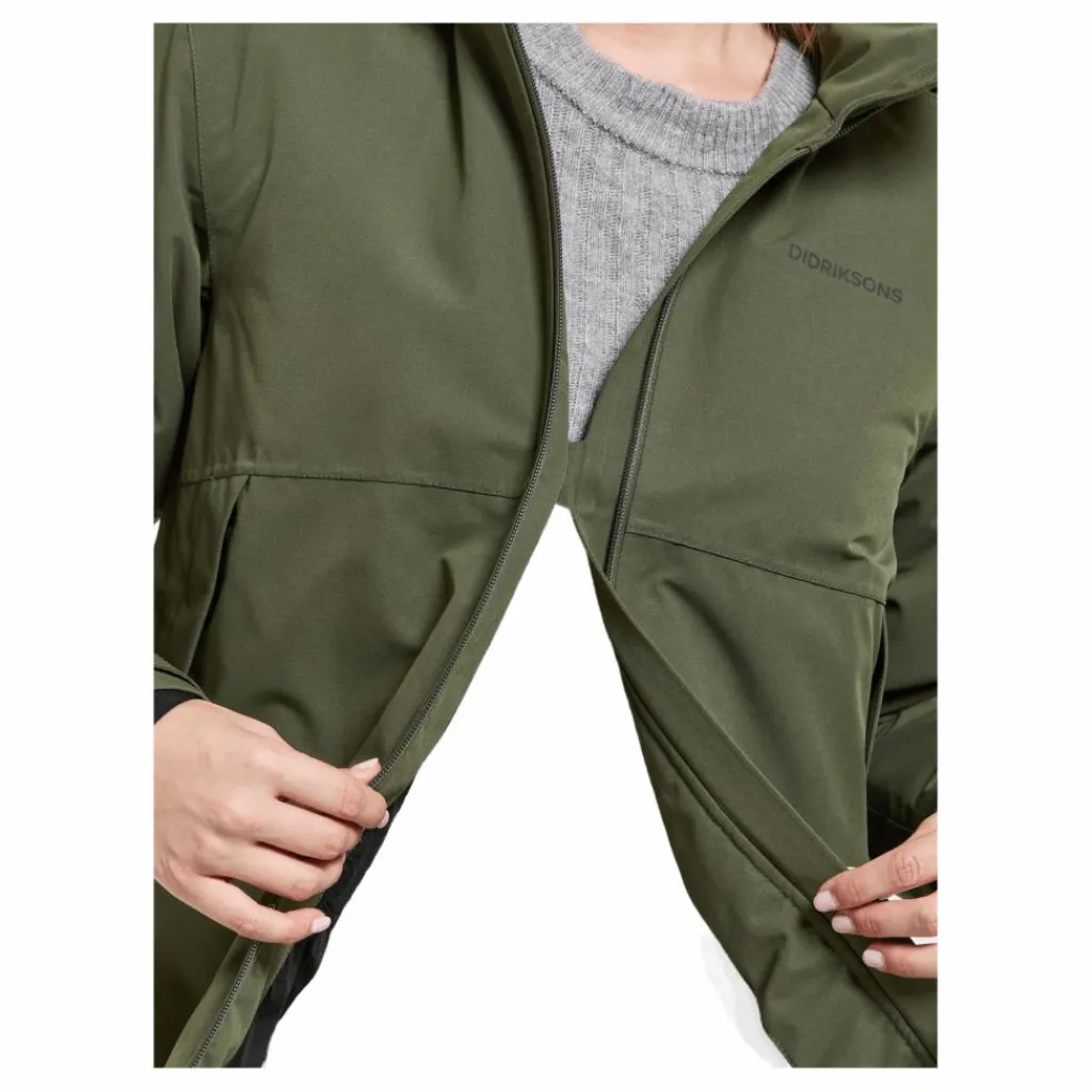 Didriksons Jennie Wns Jkt Deep Green Grå Outlet