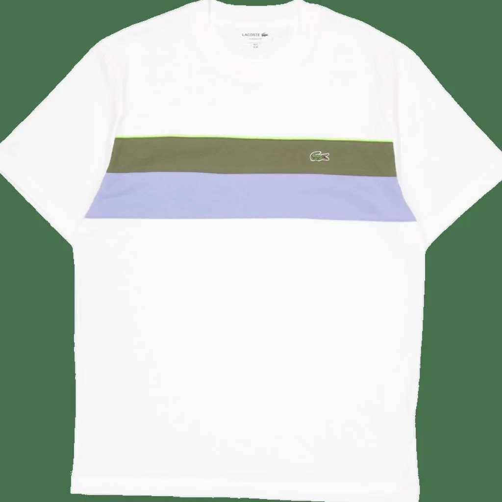 Lacoste Jersey Colour-block T-shirt Flour/olive-delphinium White Best