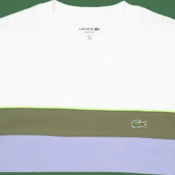 Lacoste Jersey Colour-block T-shirt Flour/olive-delphinium White Best