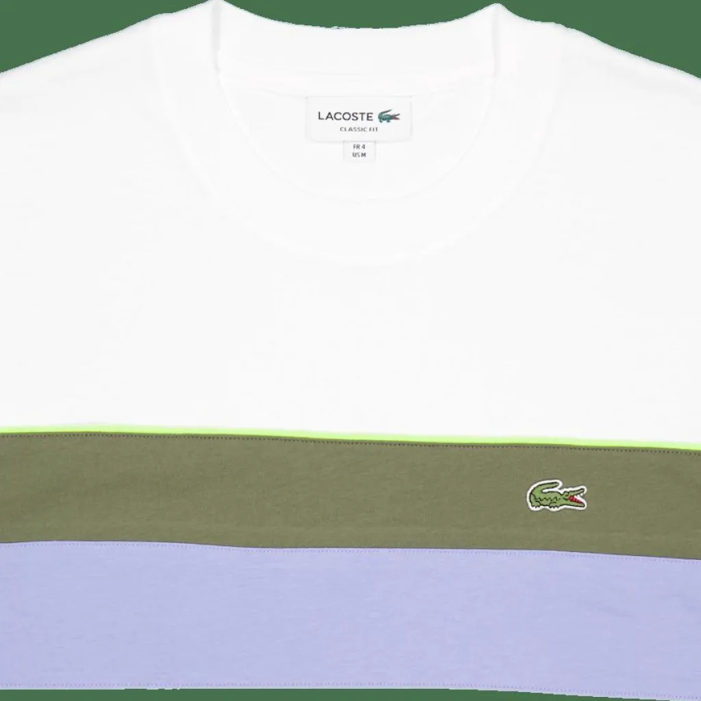 Lacoste Jersey Colour-block T-shirt Flour/olive-delphinium White Best