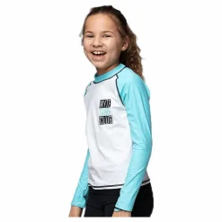 Jr UV Shirt LS Turquoise/White*Wyte Hot