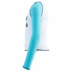 Jr UV Shirt LS Turquoise/White*Wyte Hot