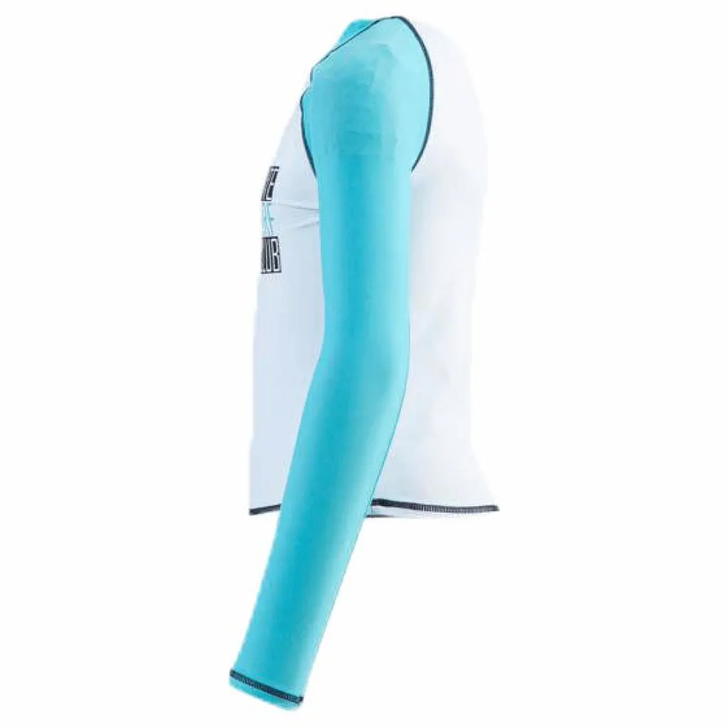 Jr UV Shirt LS Turquoise/White*Wyte Hot