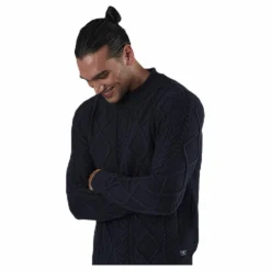 Julian Knit Cable High Neck Blue*Jack & Jones Clearance
