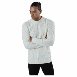 Julian Knit Cable High Neck White*Jack & Jones Best