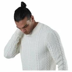 Julian Knit Cable High Neck White*Jack & Jones Best